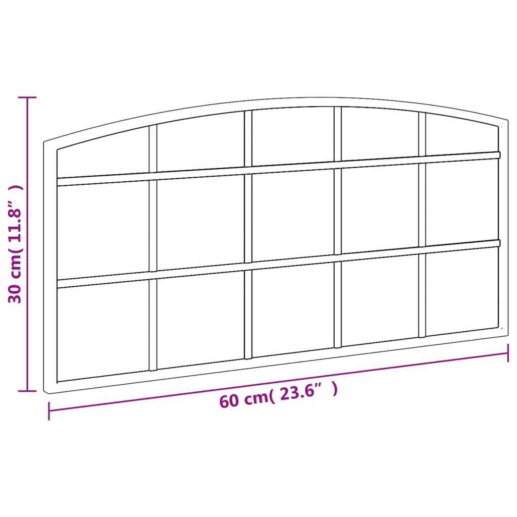 vidaXL Espejo de pared arco de hierro negro 60x30 cm