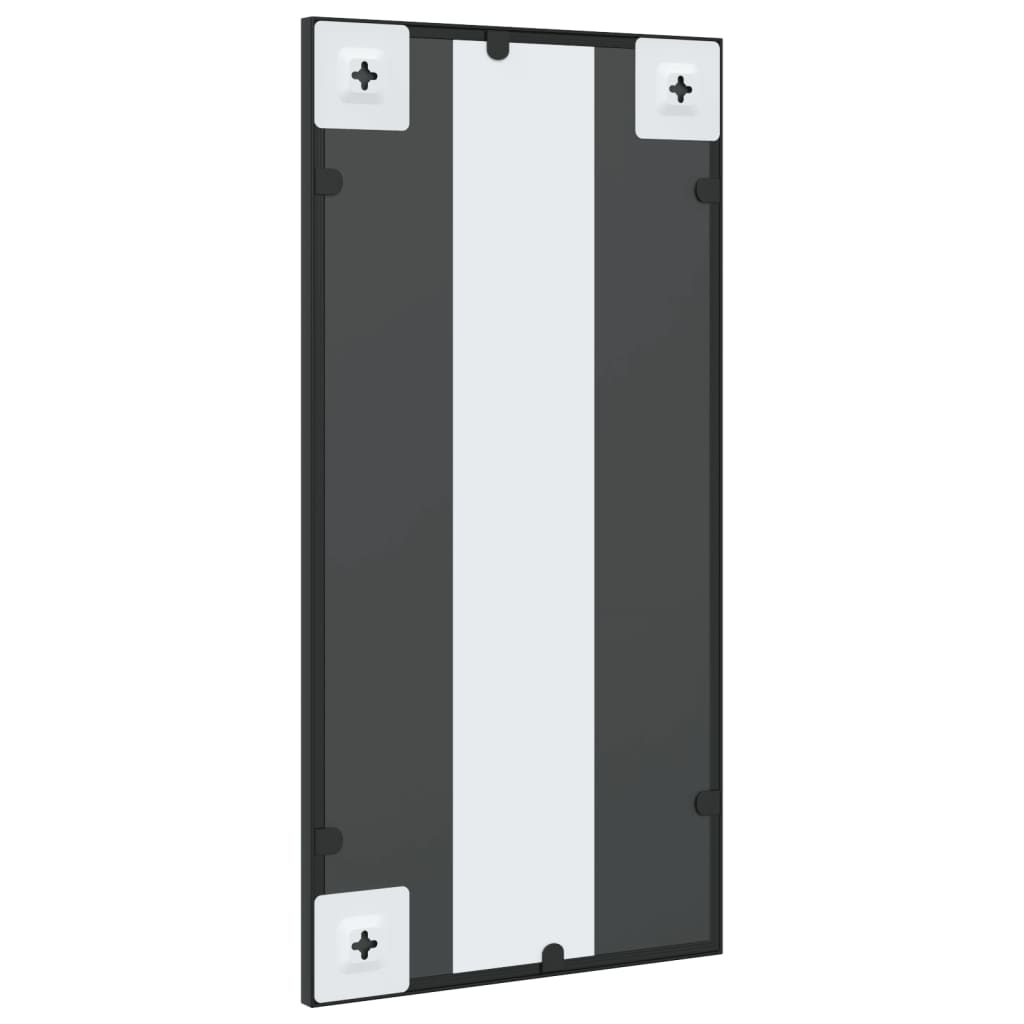 vidaXL Espejo de pared rectangular de hierro negro 30x60 cm