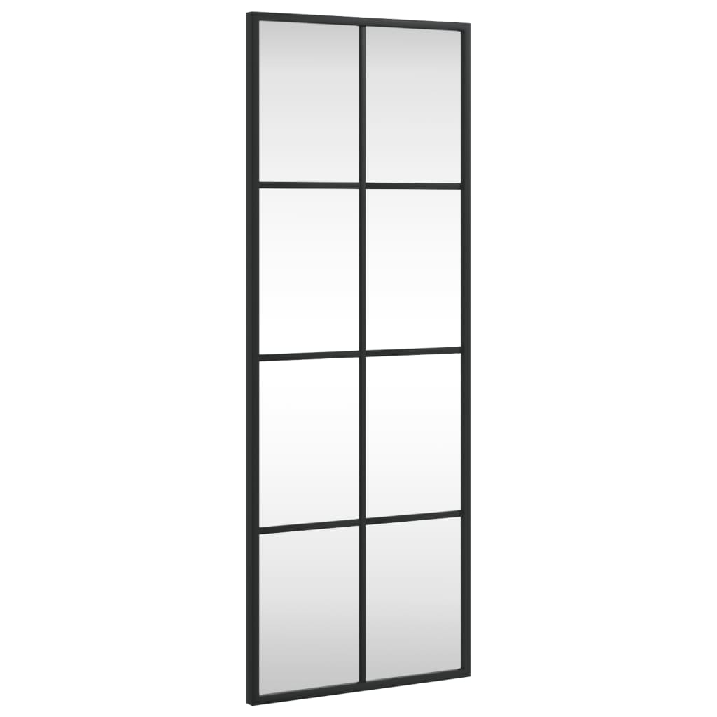 vidaXL Espejo de pared rectangular de hierro negro 30x80 cm