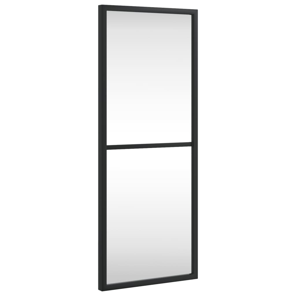 vidaXL Espejo de pared rectangular de hierro negro 20x50 cm