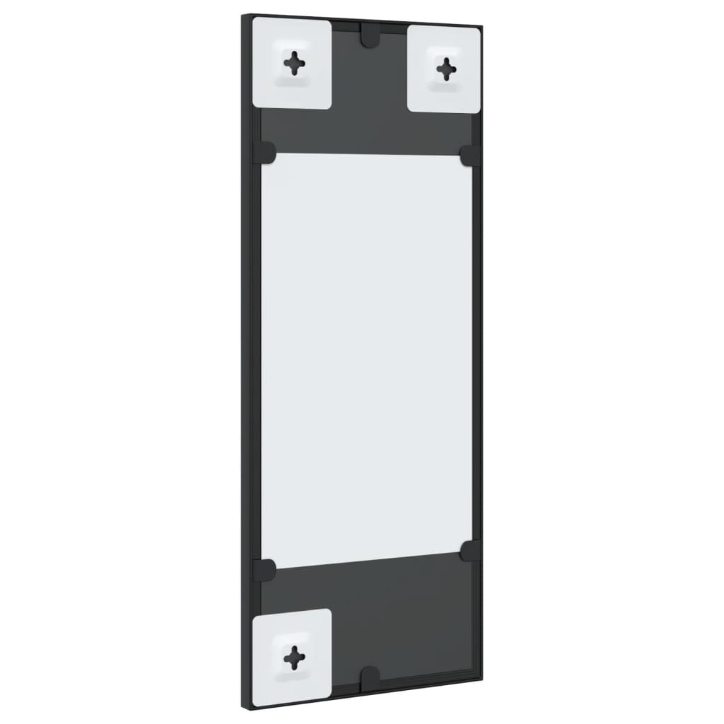 vidaXL Espejo de pared rectangular de hierro negro 20x50 cm