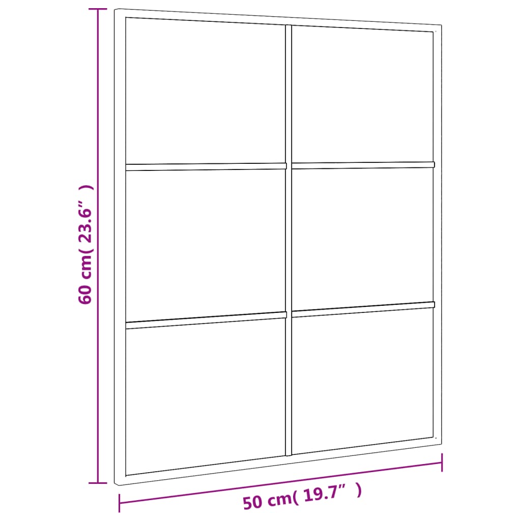 vidaXL Espejo de pared rectangular de hierro negro 50x60 cm