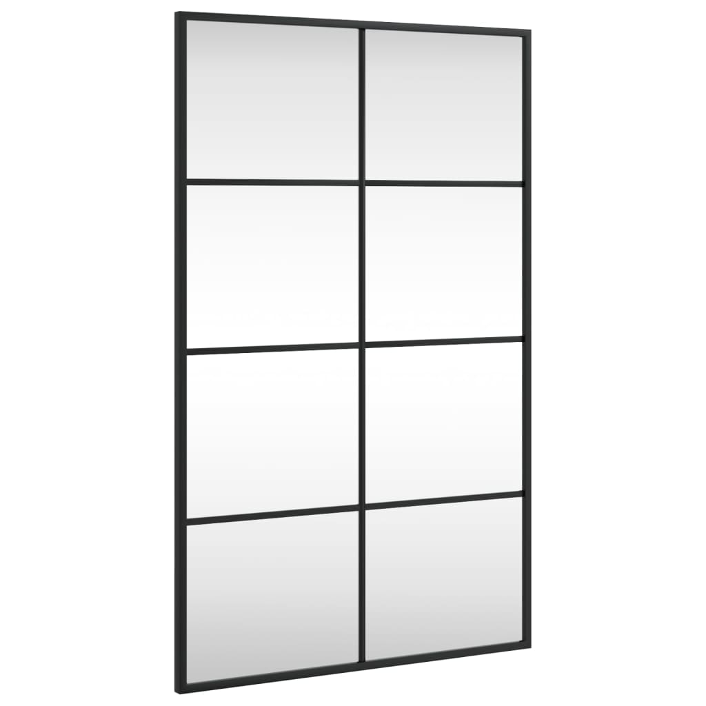 vidaXL Espejo de pared rectangular de hierro negro 50x80 cm