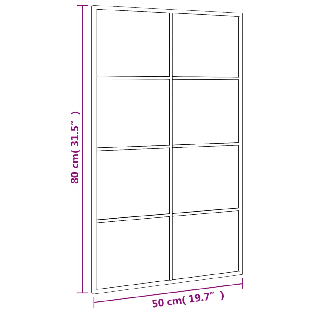 vidaXL Espejo de pared rectangular de hierro negro 50x80 cm