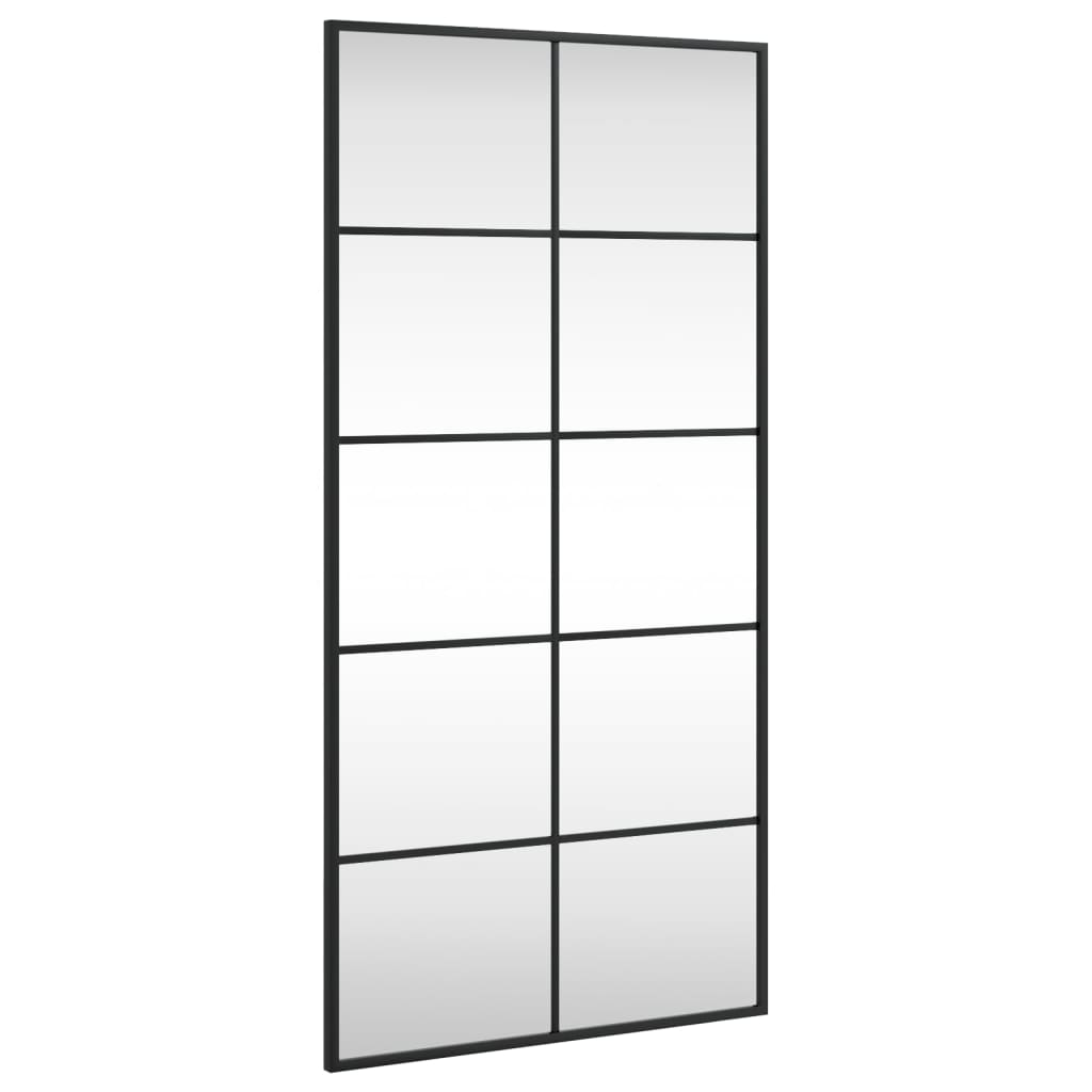 vidaXL Espejo de pared rectangular de hierro negro 50x100 cm