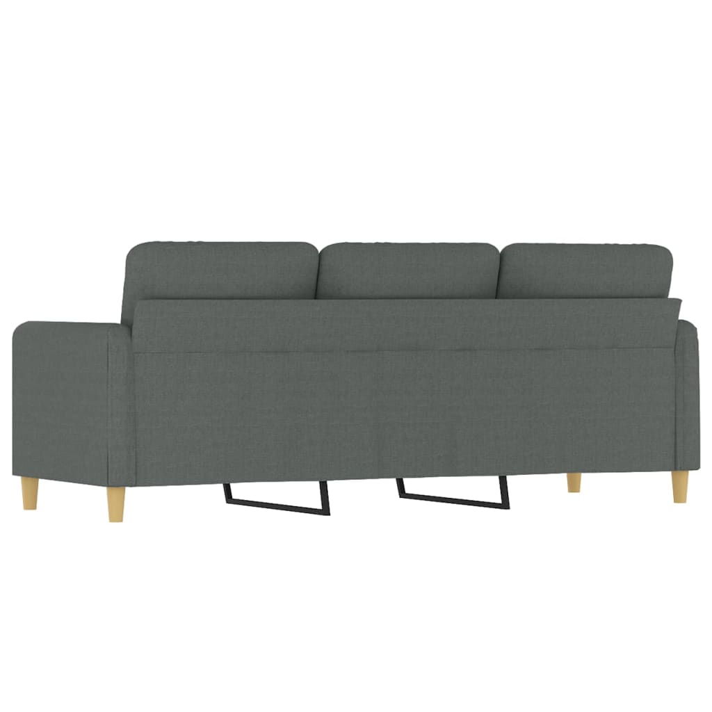 vidaXL Sofá de 3 plazas de tela gris oscuro 180 cm