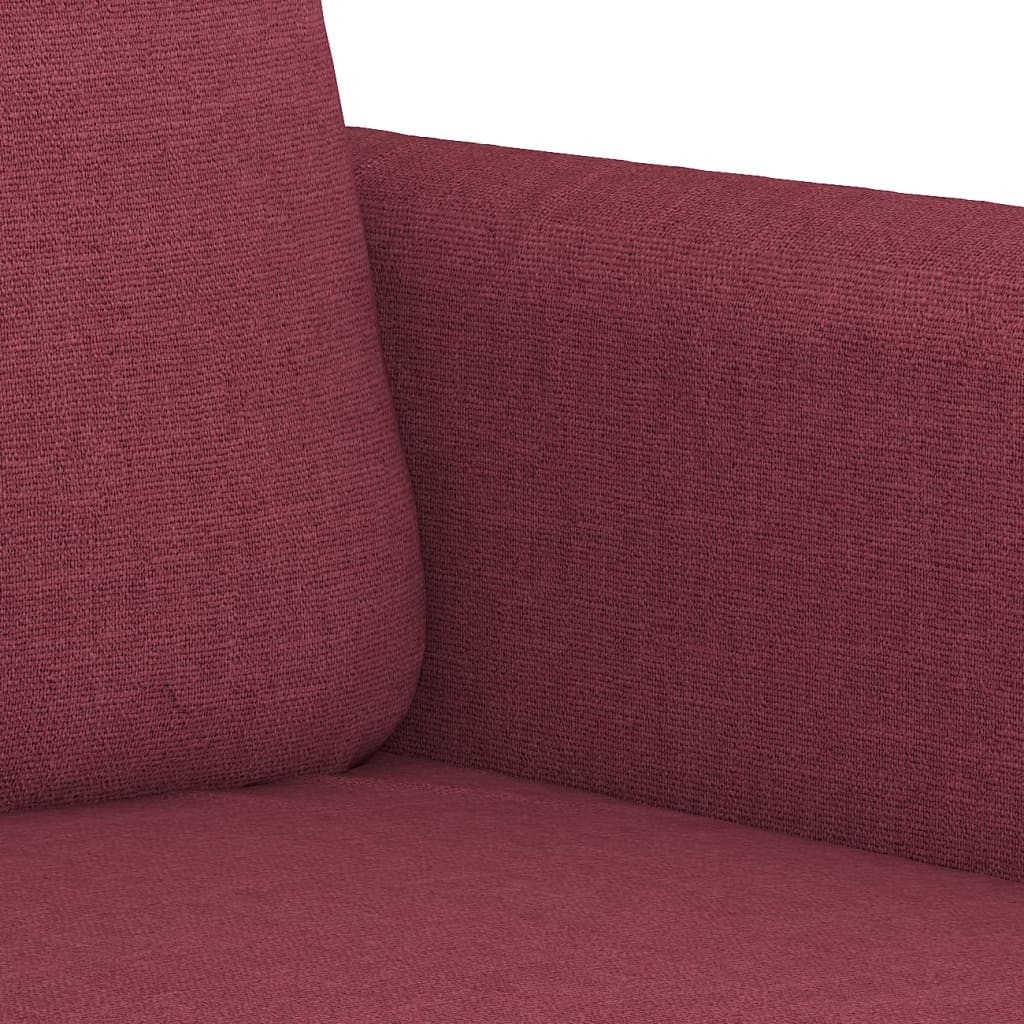 vidaXL Sofá de 3 plazas de tela rojo tinto 180 cm