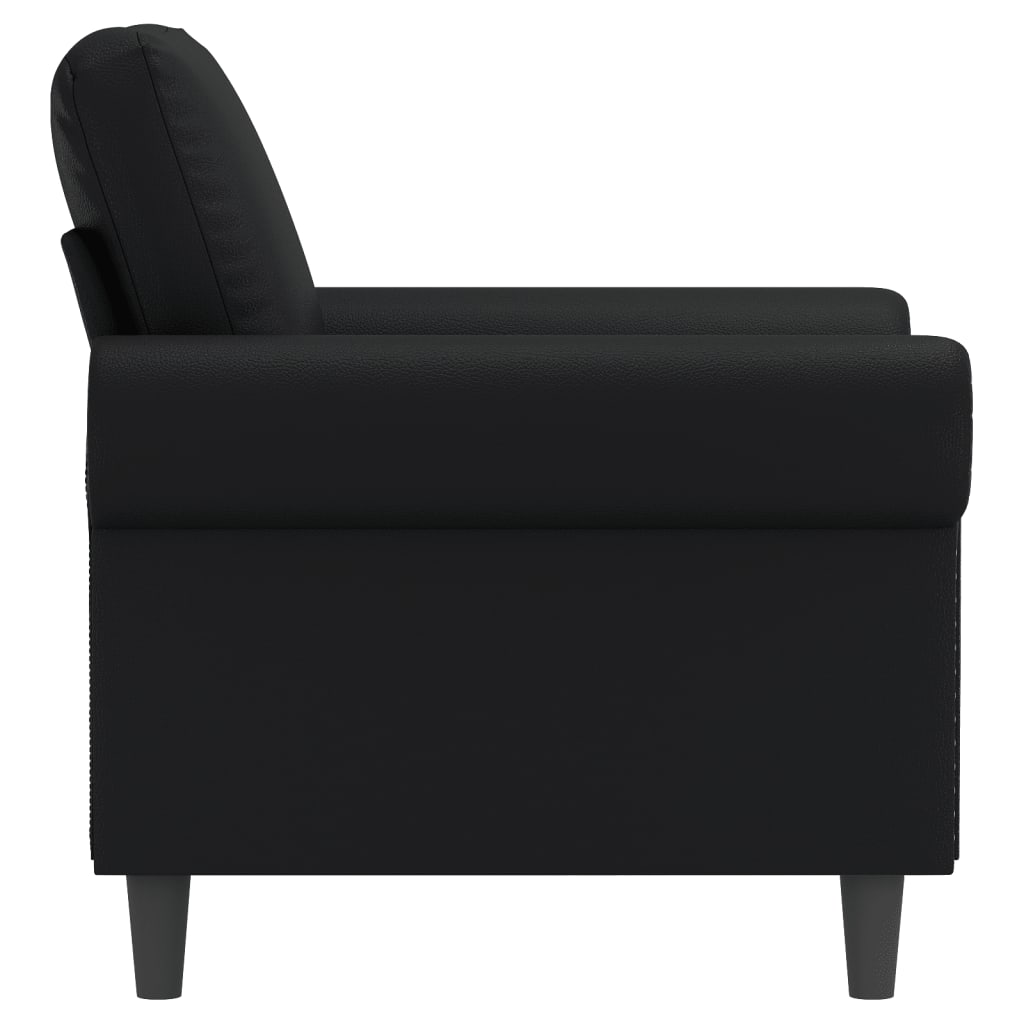 vidaXL Sillón cuero sintético negro 60 cm