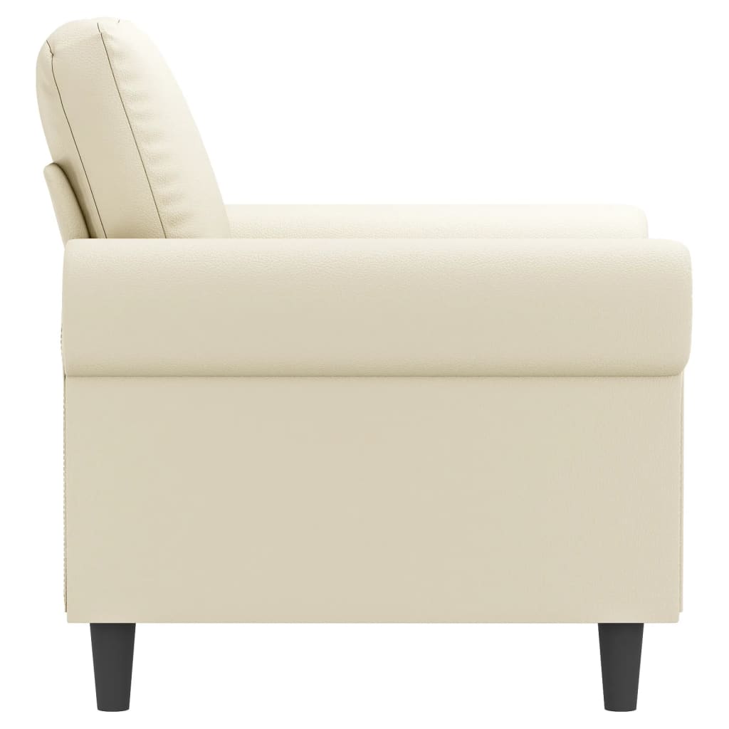 vidaXL Sillón cuero sintético crema 60 cm