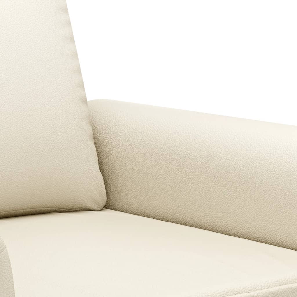 vidaXL Sillón cuero sintético crema 60 cm