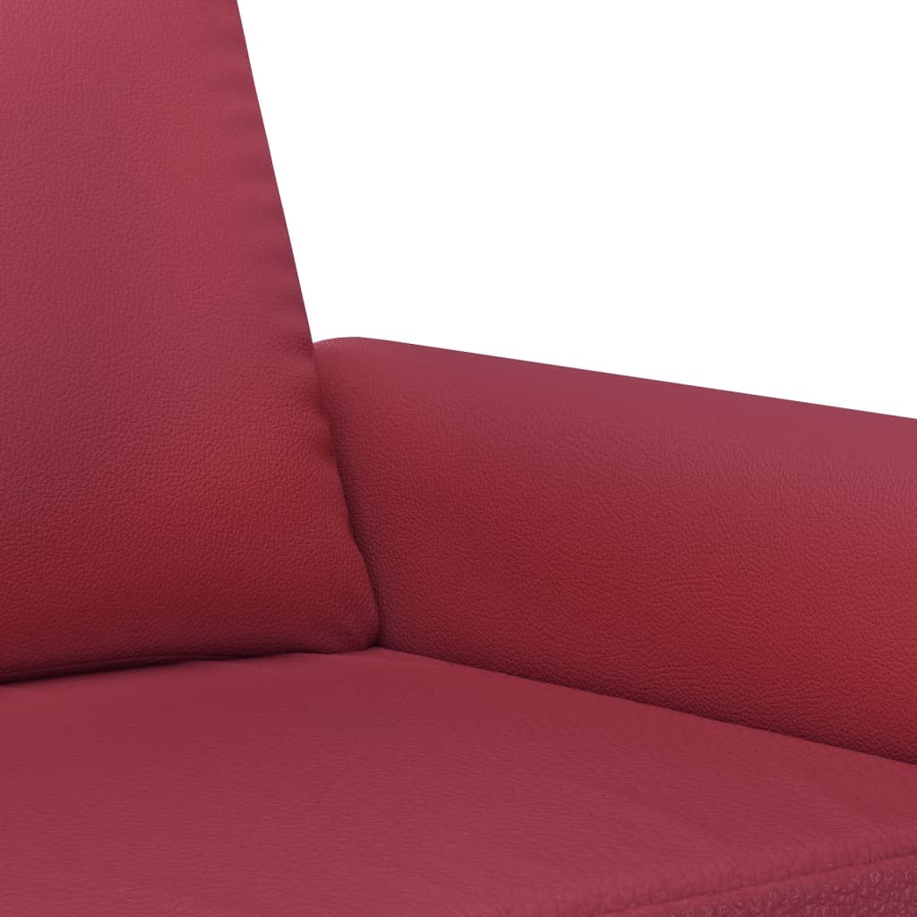 vidaXL Sillón cuero sintético rojo tinto 60 cm