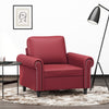 vidaXL Sillón cuero sintético rojo tinto 60 cm