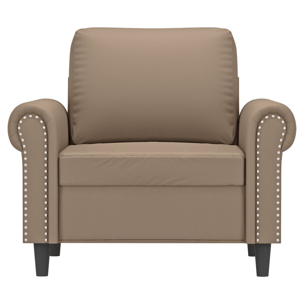 vidaXL Sillón cuero sintético color capuchino 60 cm