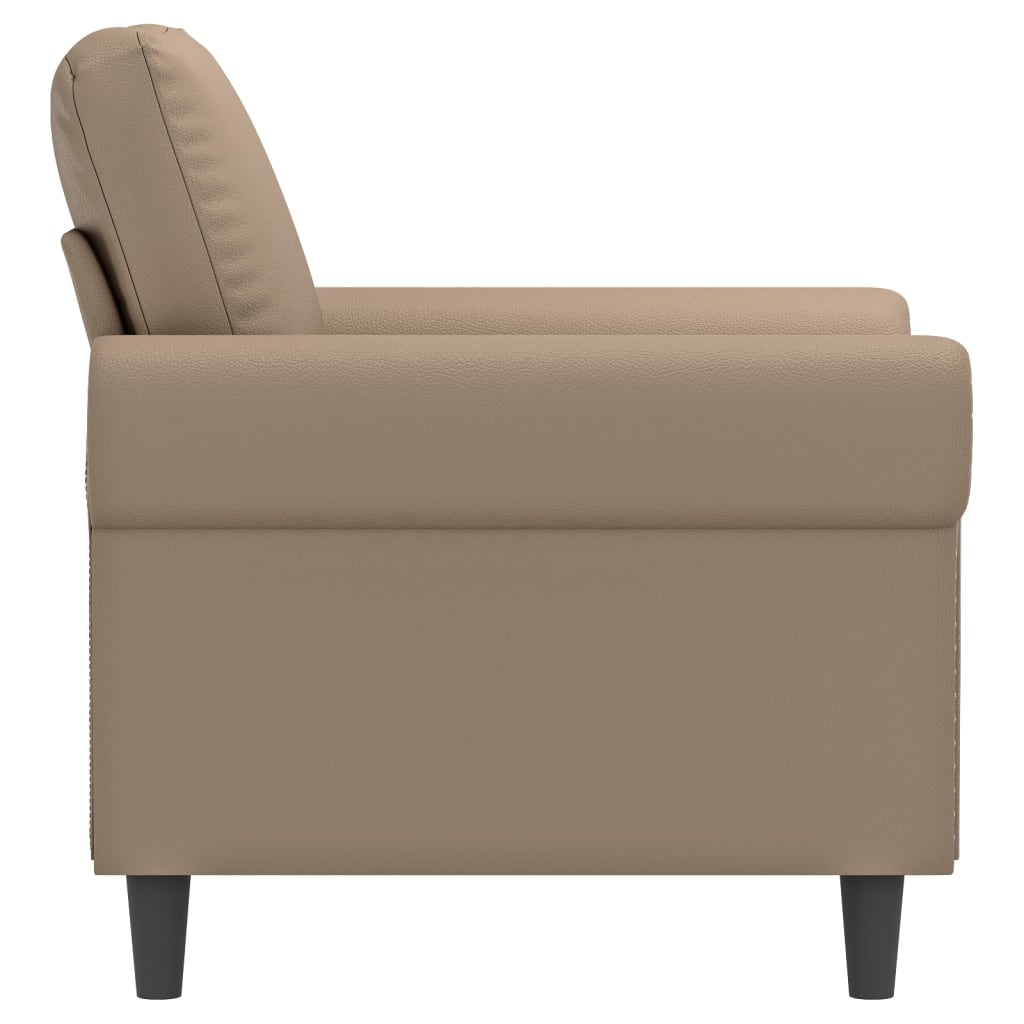 vidaXL Sillón cuero sintético color capuchino 60 cm