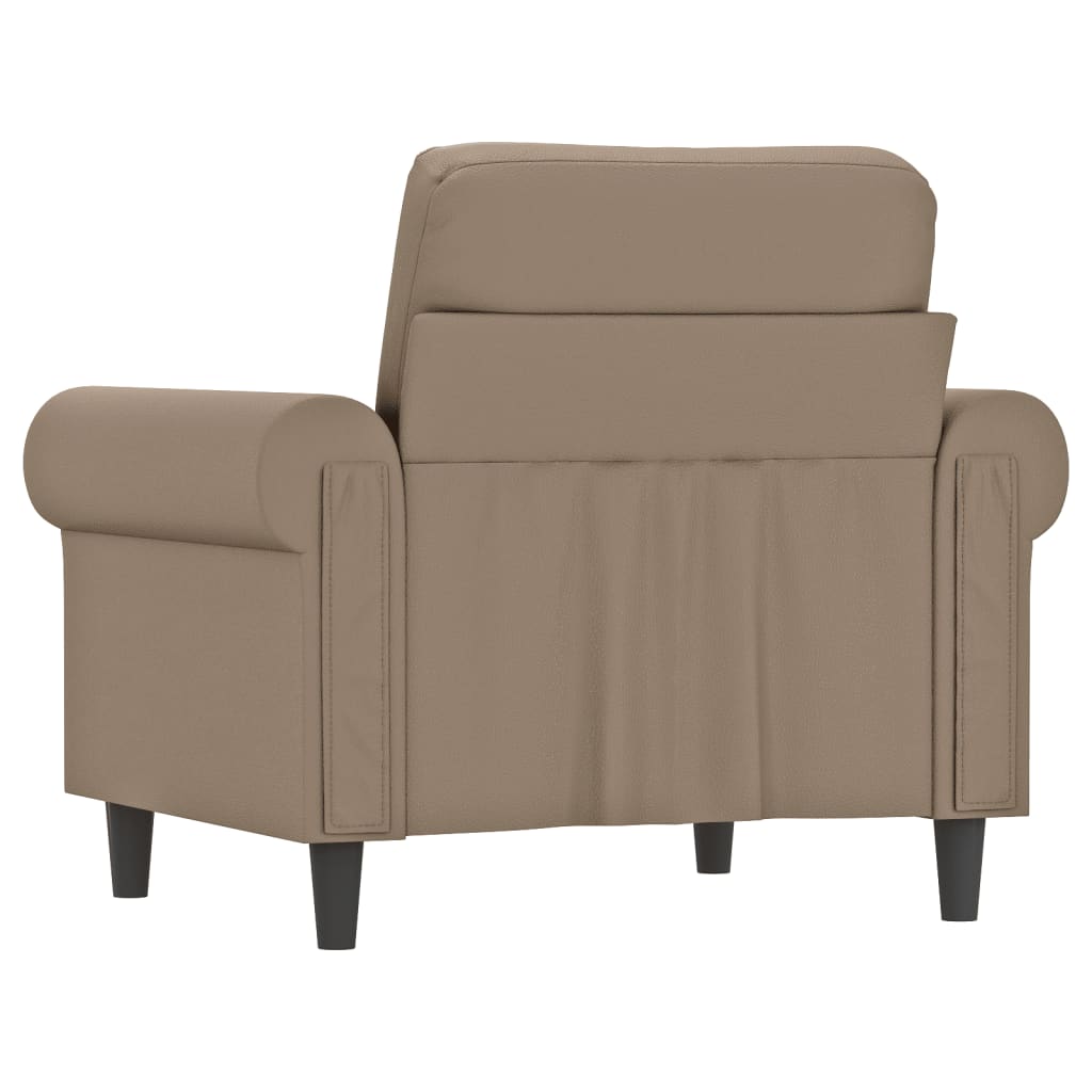 vidaXL Sillón cuero sintético color capuchino 60 cm