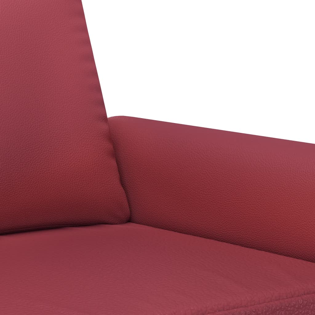 vidaXL Sofá de 2 plazas de cuero sintético rojo vino 120 cm