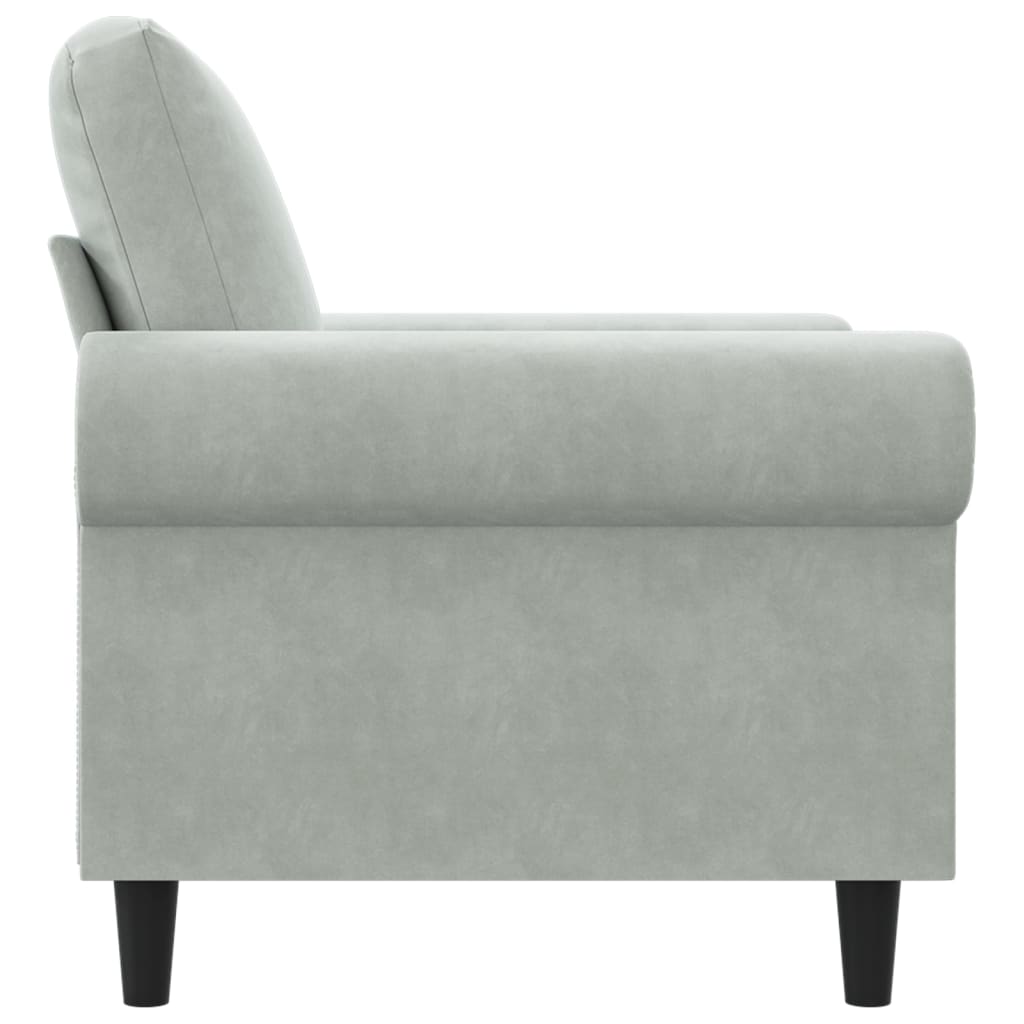 vidaXL Sillón de terciopelo gris claro 60 cm