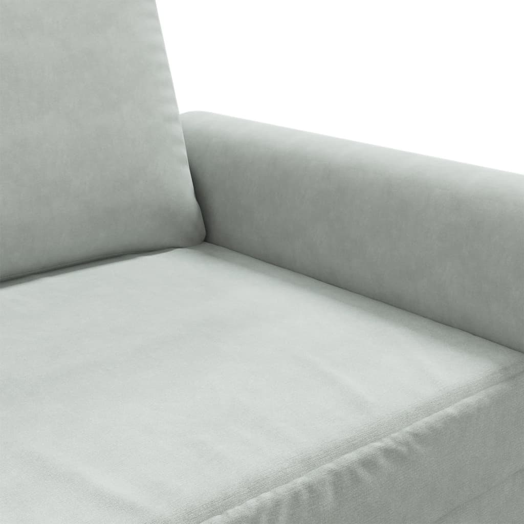 vidaXL Sillón de terciopelo gris claro 60 cm