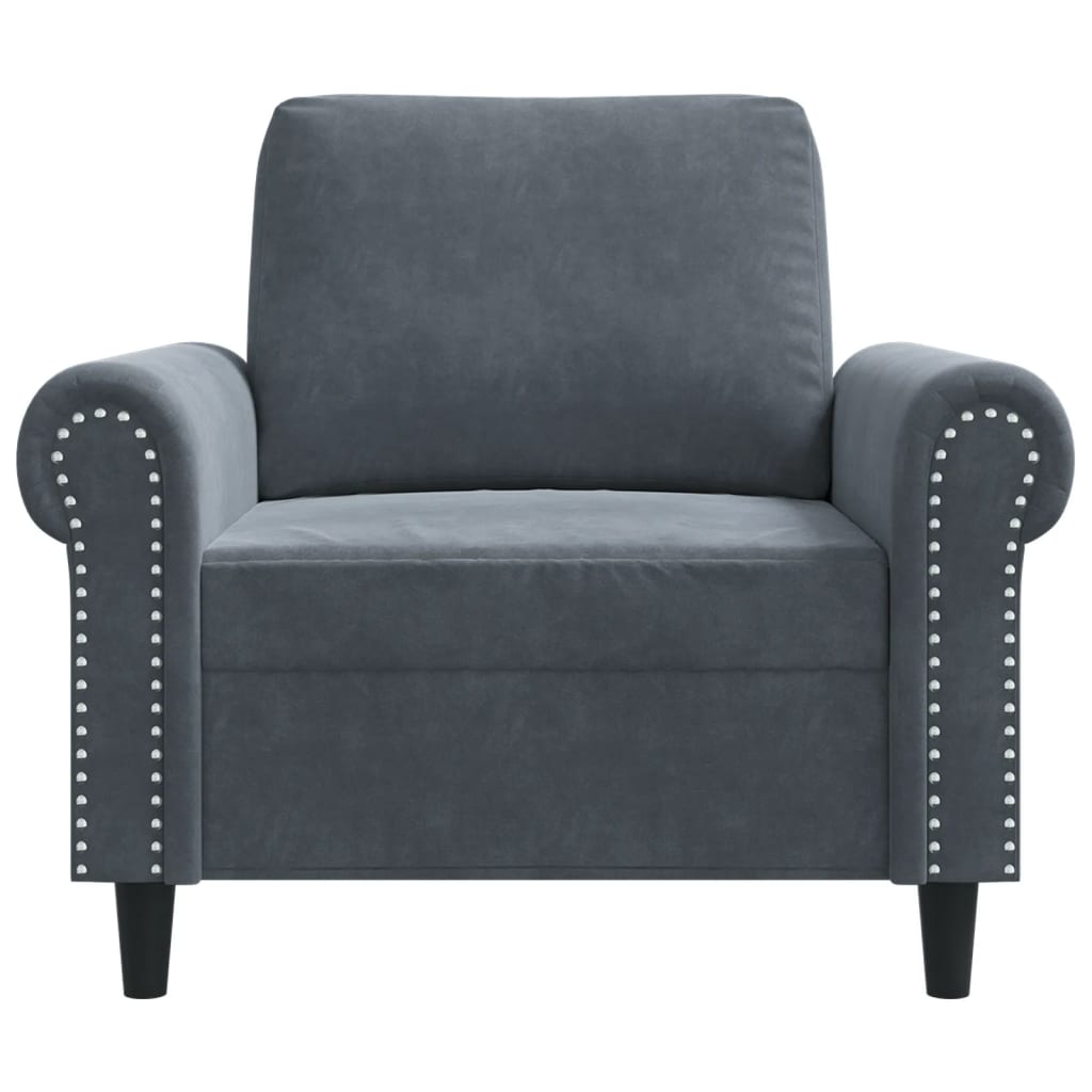 vidaXL Sillón de terciopelo gris oscuro 60 cm