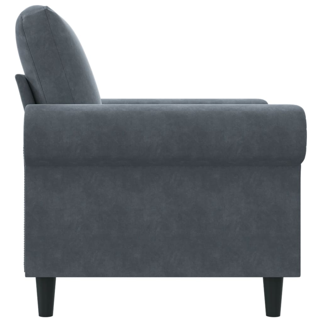 vidaXL Sillón de terciopelo gris oscuro 60 cm