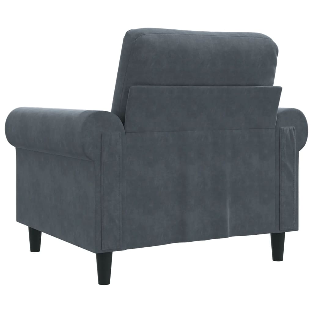 vidaXL Sillón de terciopelo gris oscuro 60 cm