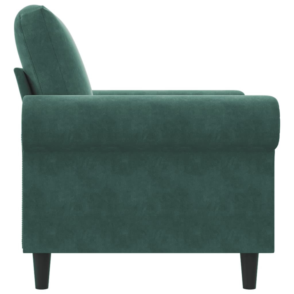 vidaXL Sillón de terciopelo verde oscuro 60 cm