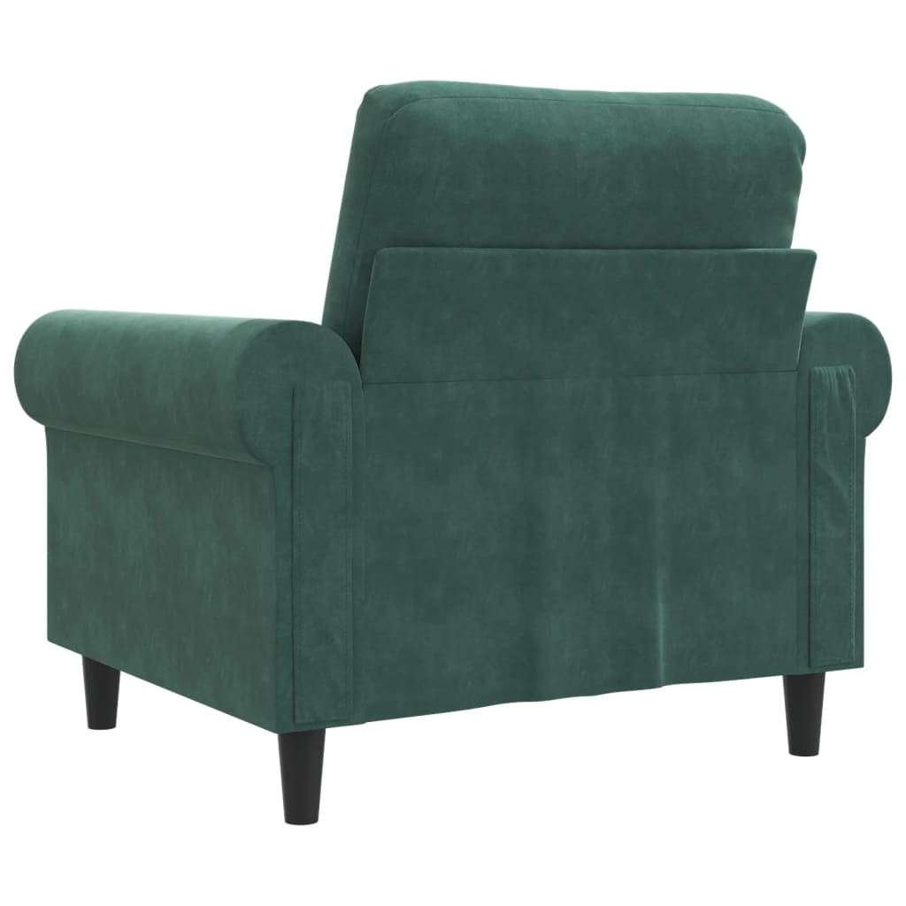 vidaXL Sillón de terciopelo verde oscuro 60 cm