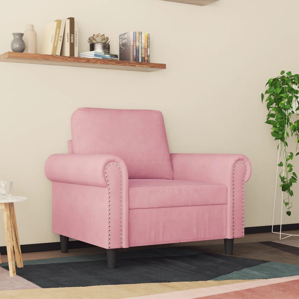 vidaXL Sillón de terciopelo rosa 60 cm