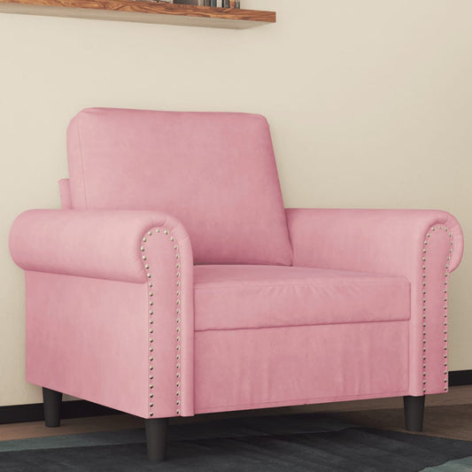 vidaXL Sillón de terciopelo rosa 60 cm