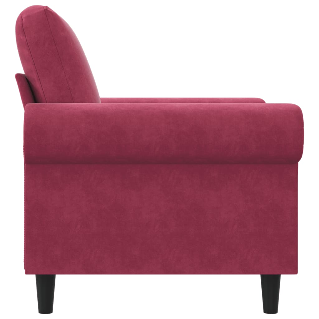 vidaXL Sillón de terciopelo rojo tinto 60 cm