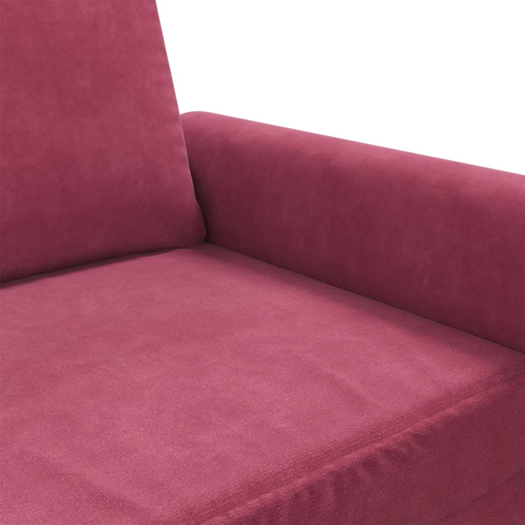 vidaXL Sillón de terciopelo rojo tinto 60 cm