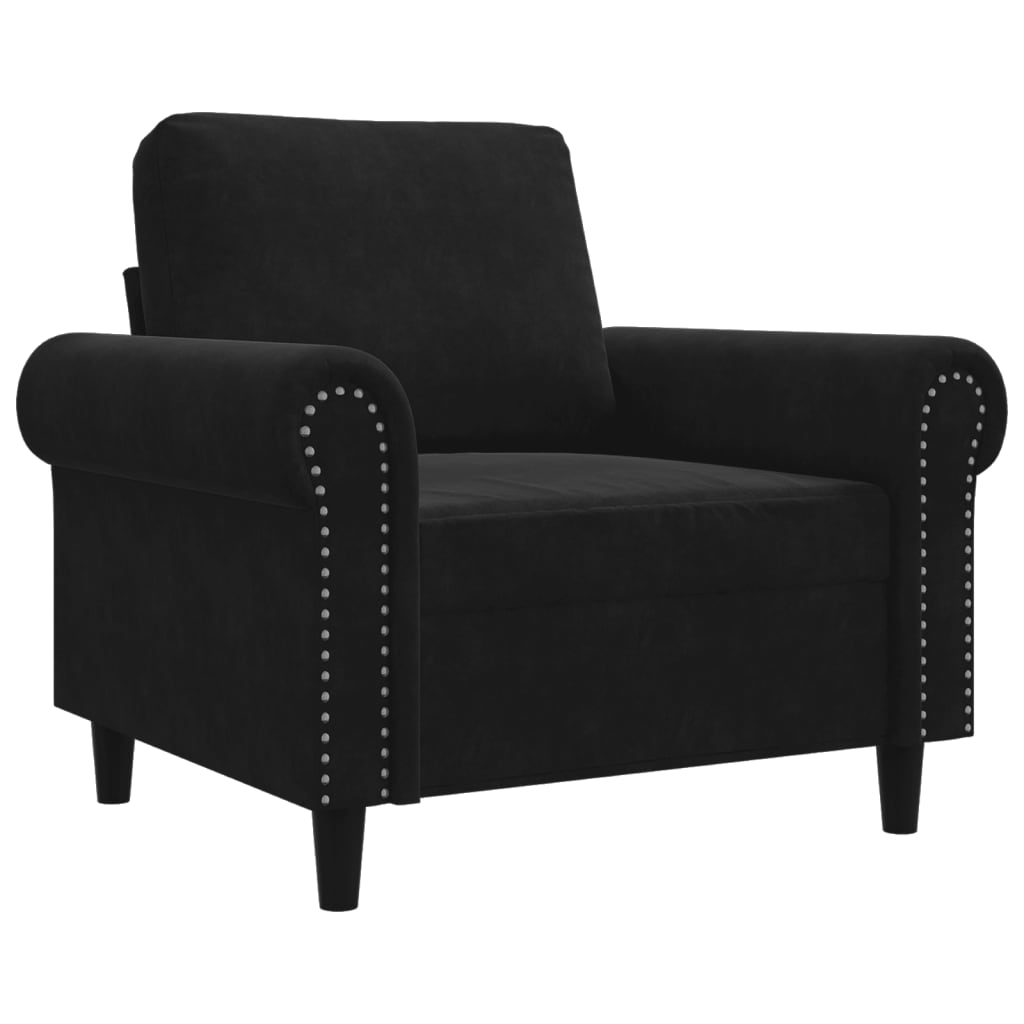 vidaXL Sillón de terciopelo negro 60 cm