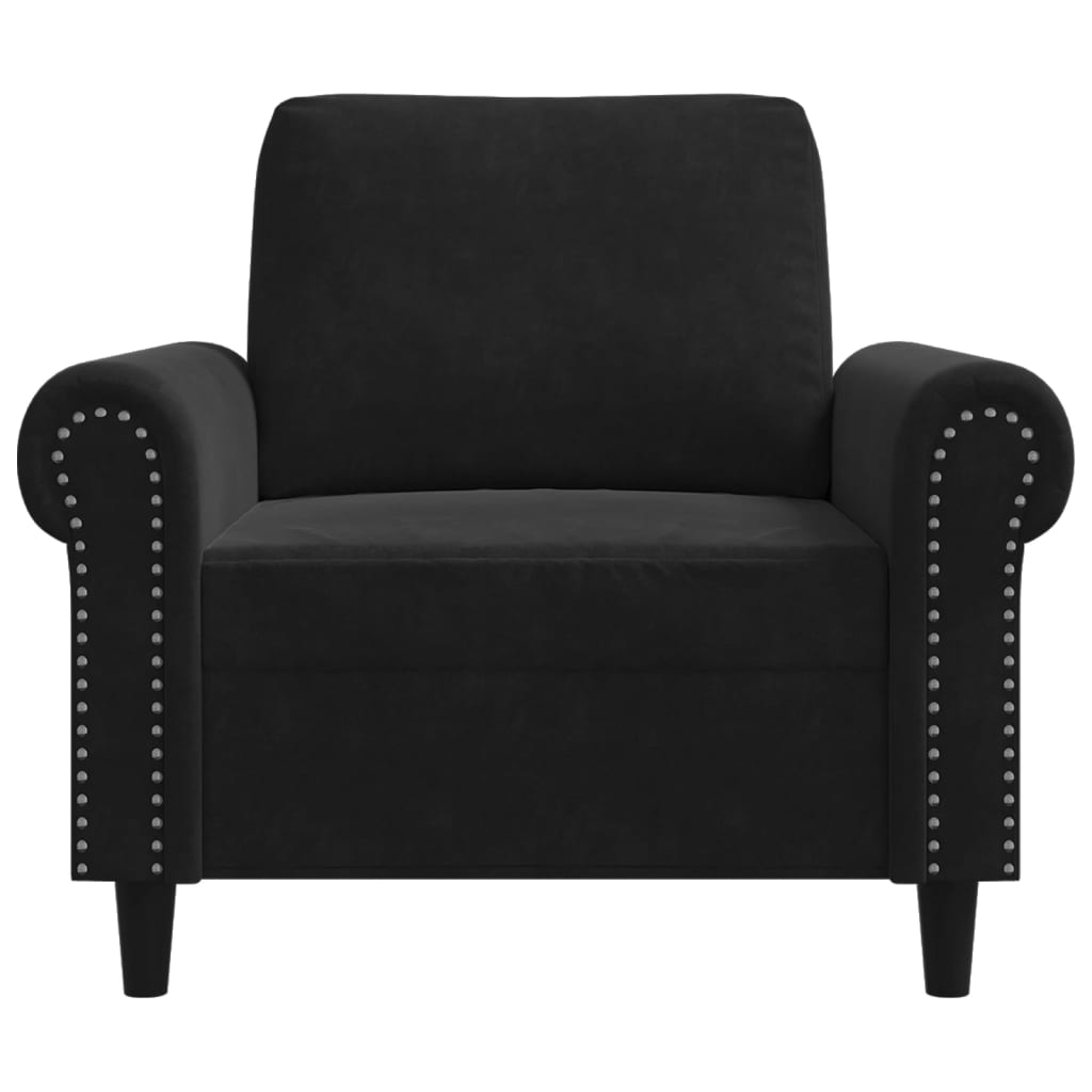 vidaXL Sillón de terciopelo negro 60 cm