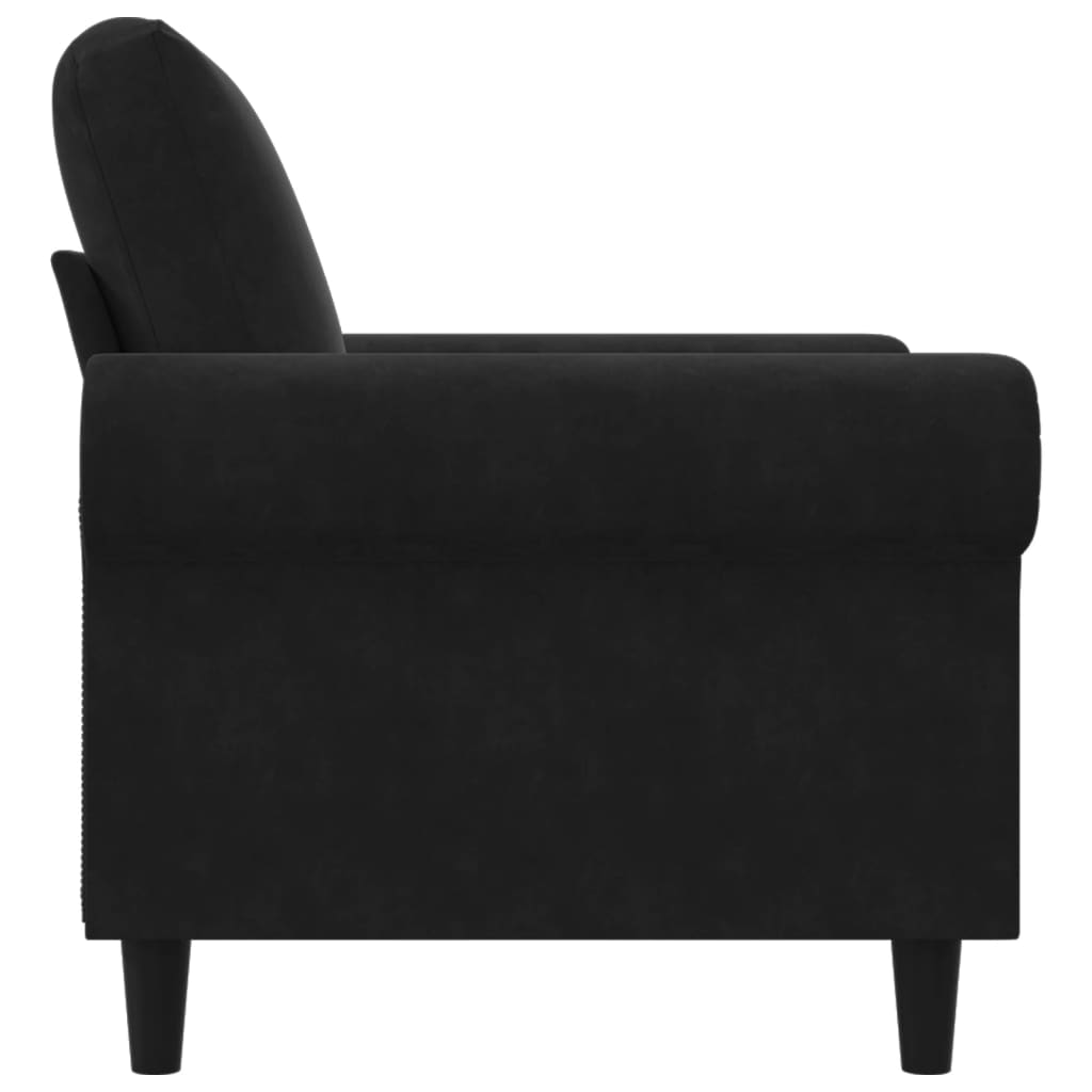 vidaXL Sillón de terciopelo negro 60 cm