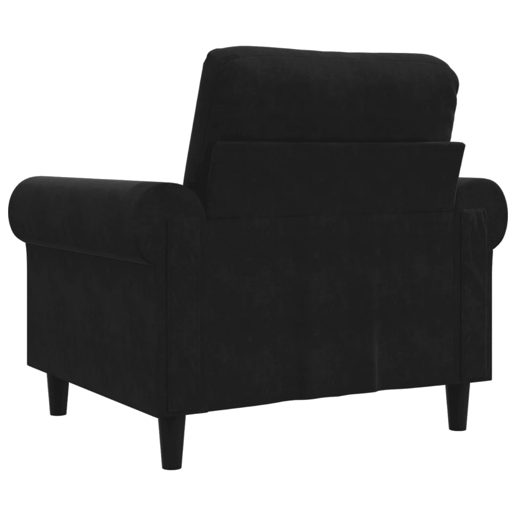 vidaXL Sillón de terciopelo negro 60 cm