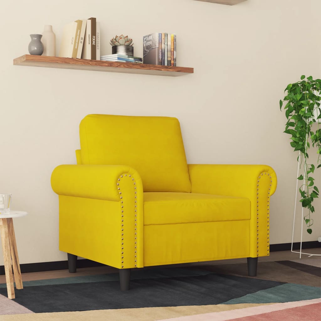 vidaXL Sillón de terciopelo amarillo 60 cm