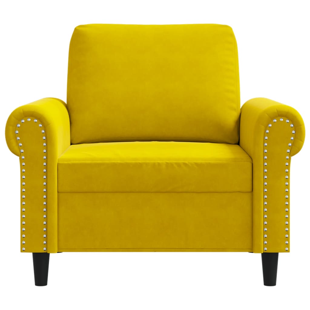 vidaXL Sillón de terciopelo amarillo 60 cm