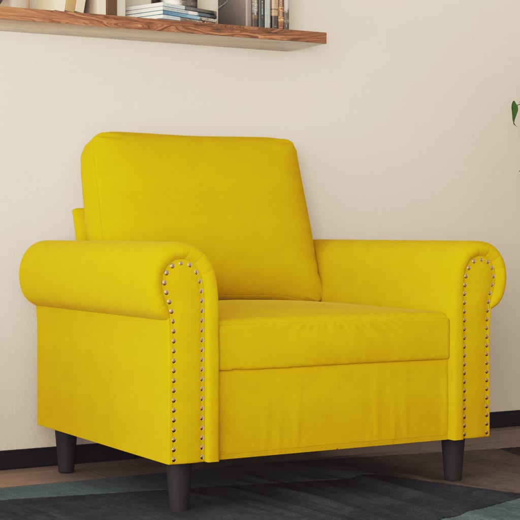 vidaXL Sillón de terciopelo amarillo 60 cm