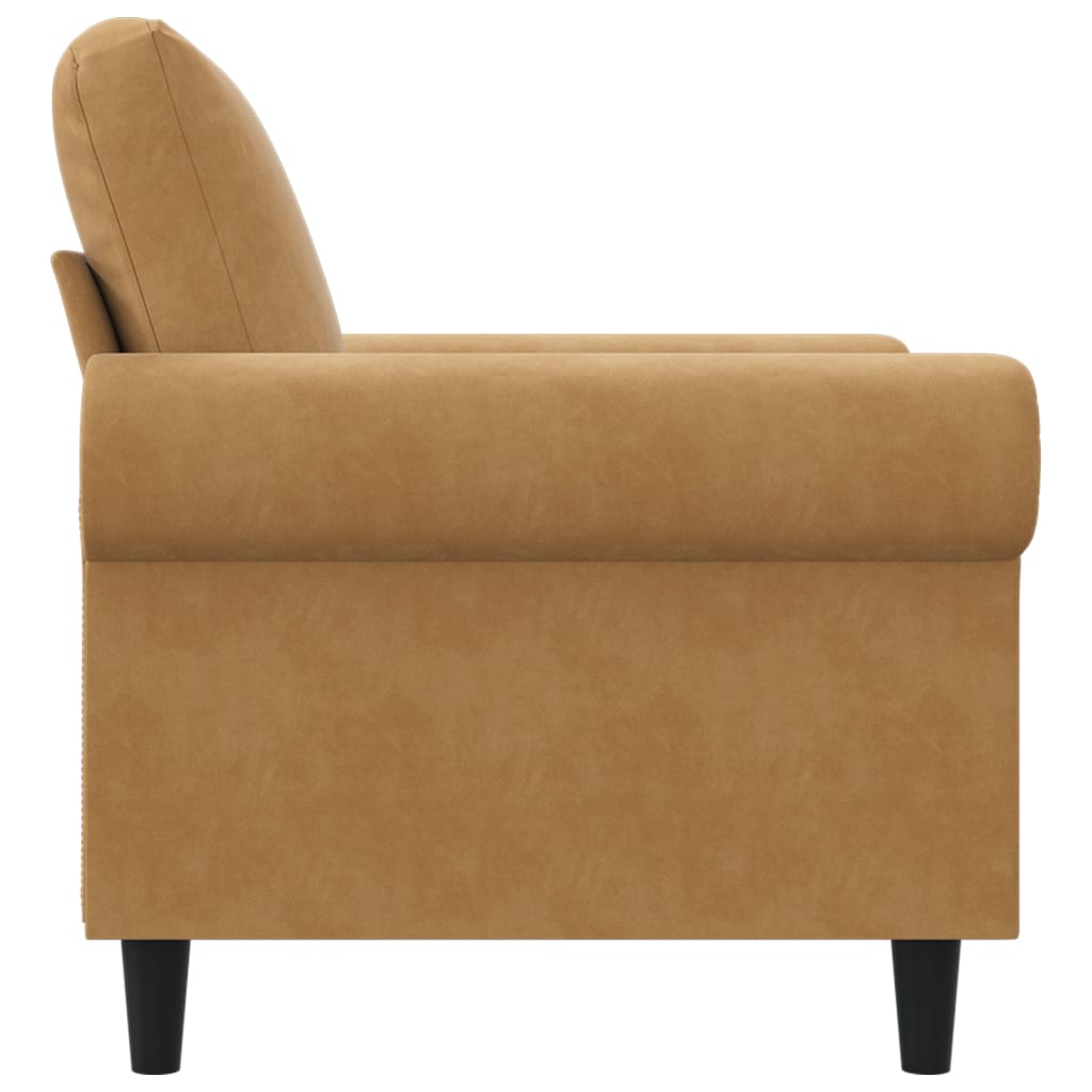 vidaXL Sillón de terciopelo marrón 60 cm