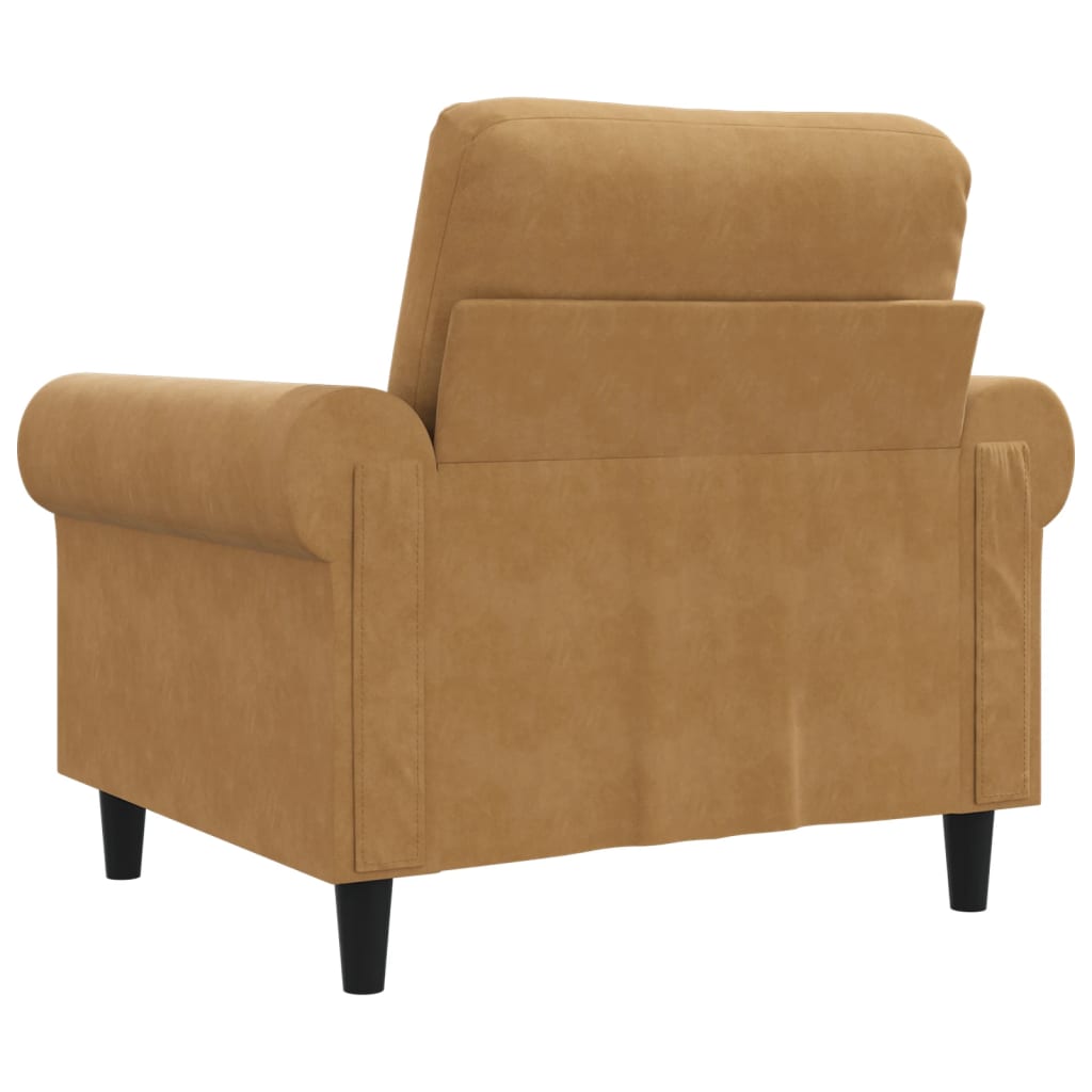 vidaXL Sillón de terciopelo marrón 60 cm