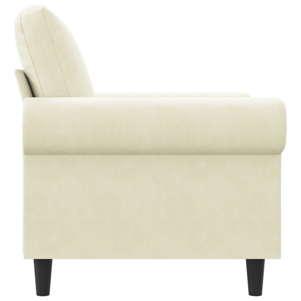 vidaXL Sillón de terciopelo color crema 60 cm