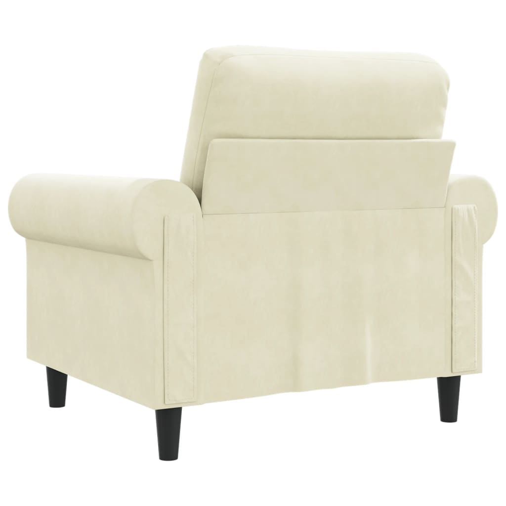 vidaXL Sillón de terciopelo color crema 60 cm