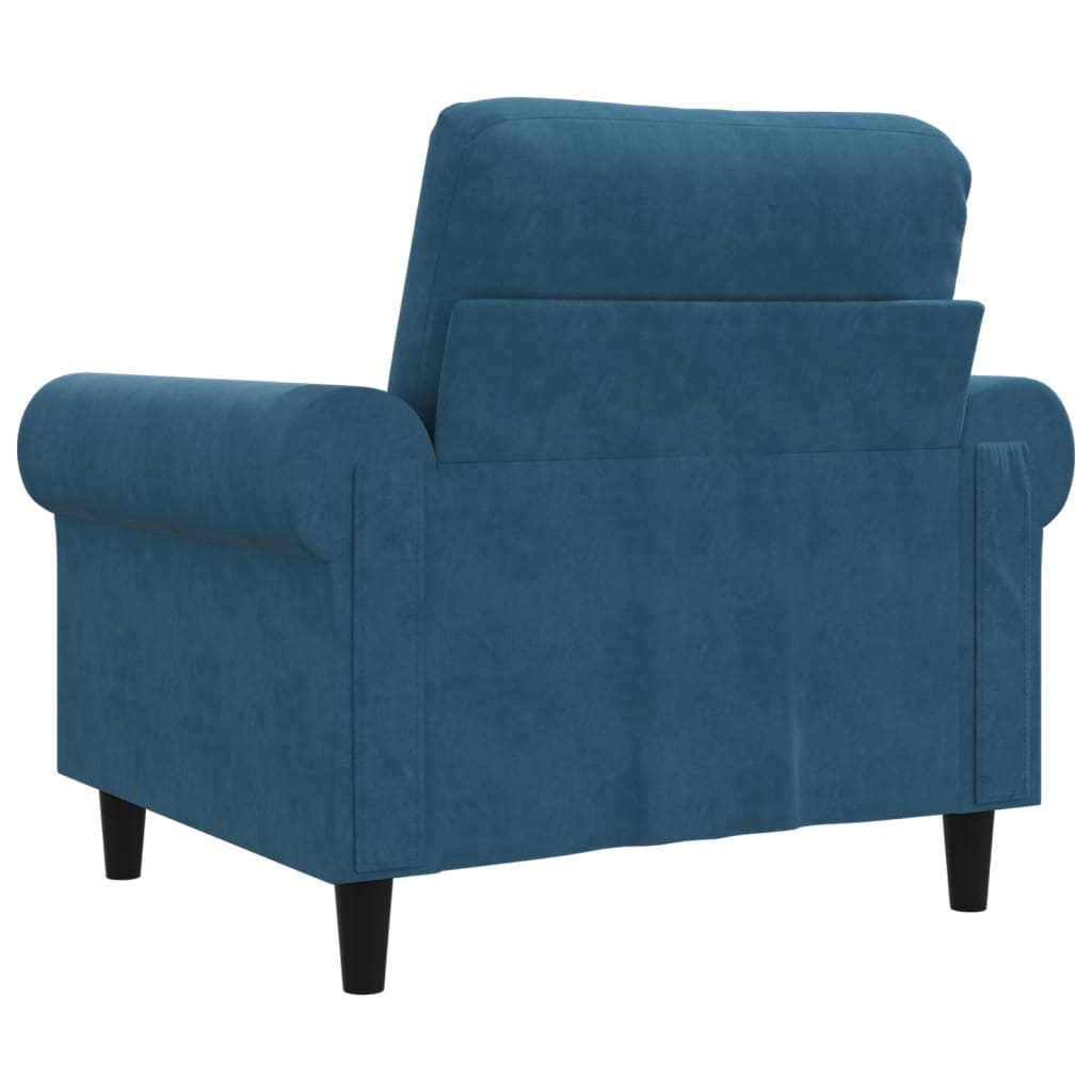 vidaXL Sillón de terciopelo azul 60 cm