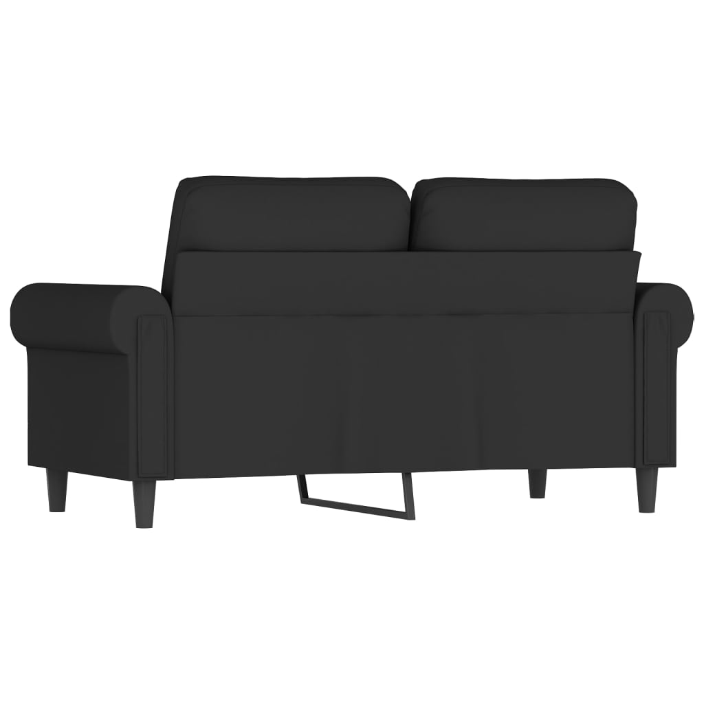 vidaXL Sofá de 2 plazas terciopelo negro 120 cm