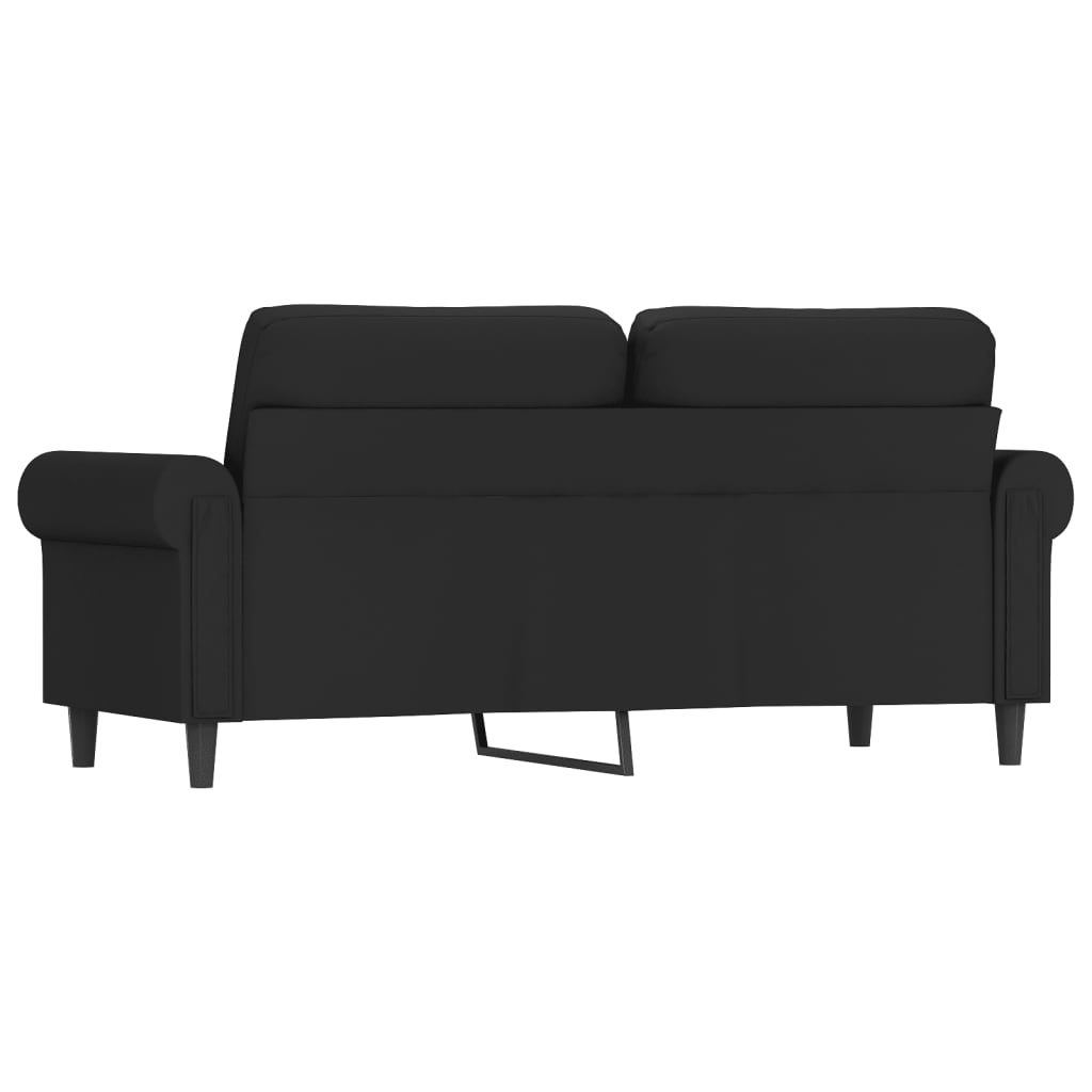 vidaXL Sofá de 2 plazas terciopelo negro 140 cm