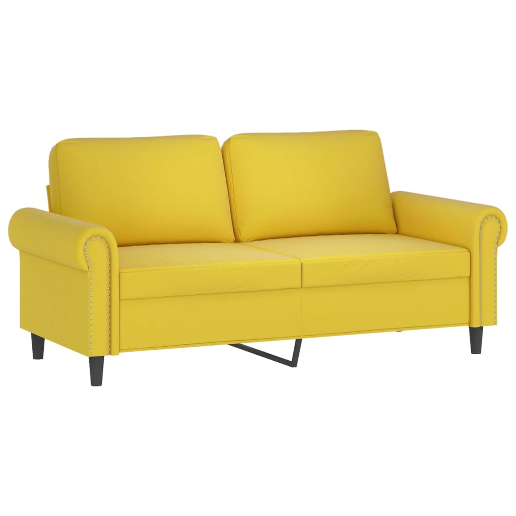 vidaXL Sofá de 2 plazas terciopelo amarillo 140 cm