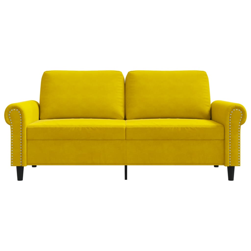 vidaXL Sofá de 2 plazas terciopelo amarillo 140 cm