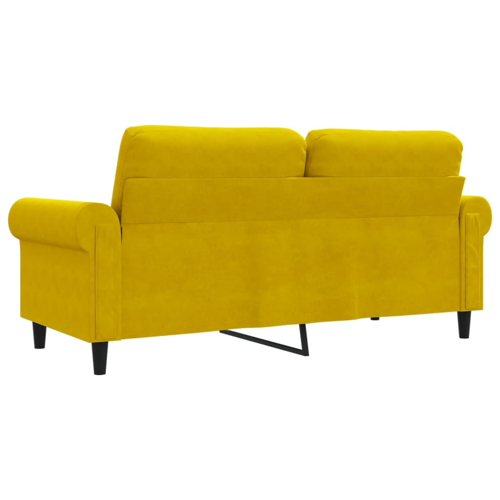 vidaXL Sofá de 2 plazas terciopelo amarillo 140 cm