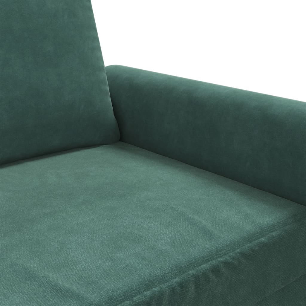 vidaXL Sofá de 3 plazas terciopelo verde oscuro 180 cm