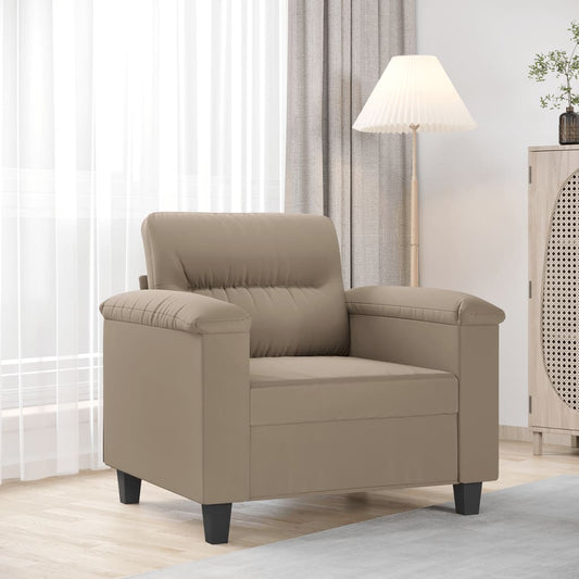 vidaXL Sillón de tela de microfibra gris taupé 60 cm